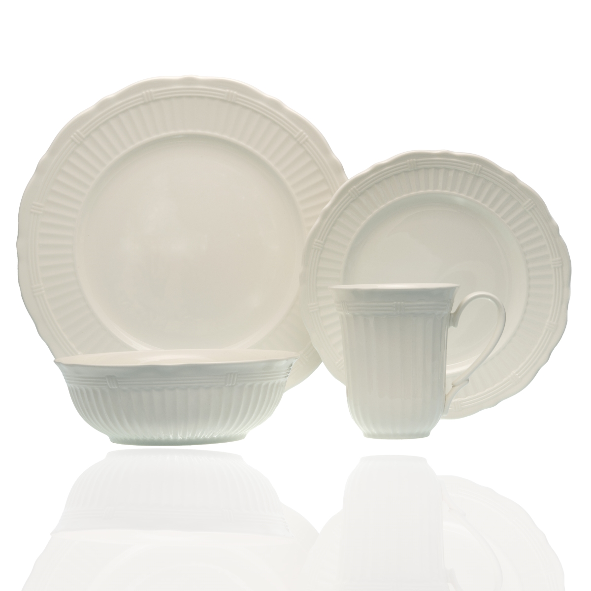 Picture of Red Vanilla FE900-16C Tuscan Villa Dinner Set with Coupe Bowl - 16 Piece