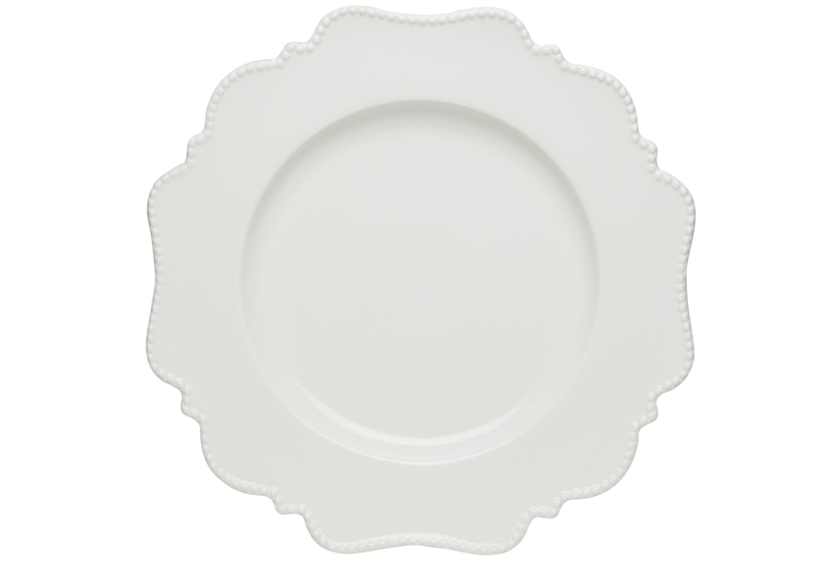 Picture of Red Vanilla PP100-313M 12.5 in. Pinpoint Round Platter, White
