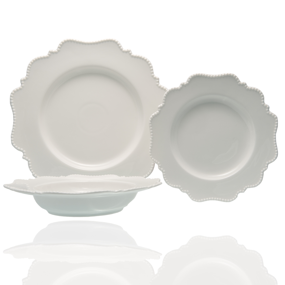 Pinpoint White Dinner Set - 18 Piece