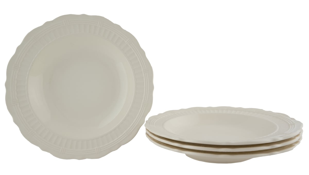 Picture of Red Vanilla FE900-420 14 oz Tuscan Villa Soup Bowls, Creamy White & Ivory - 10 in. - Set of 4