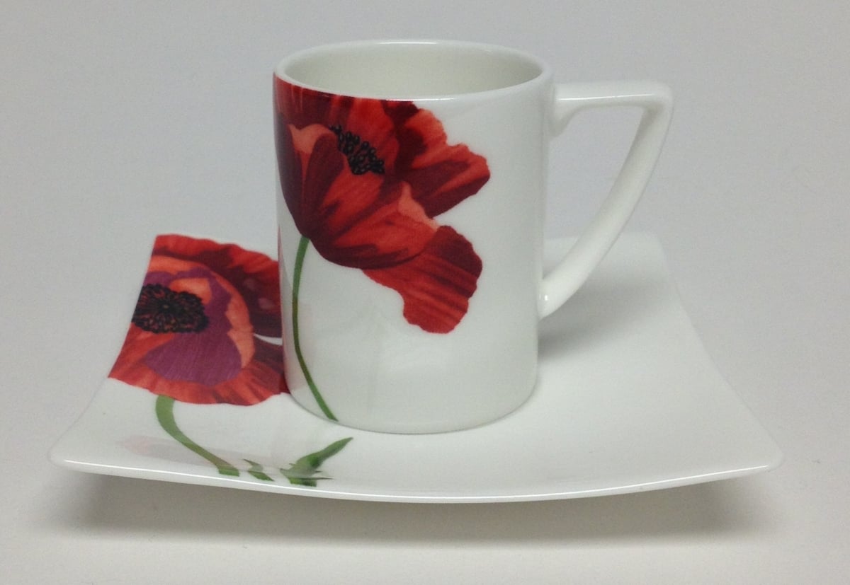 Picture of Red Vanilla SB3400-213-6 Summer Sun Espresso 3 oz Cup & 4.5 in. Saucer Set - Set of 6