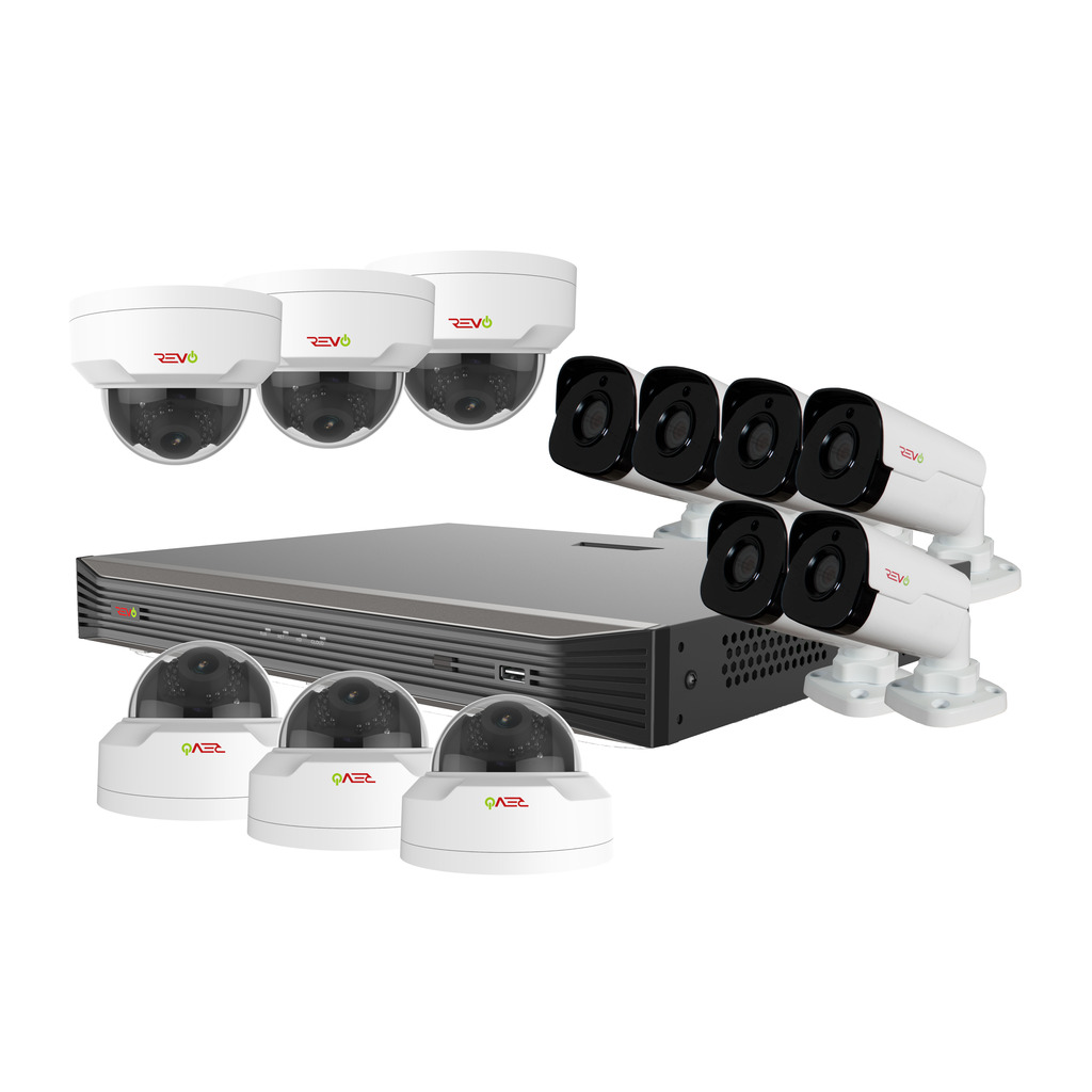 RU162MD6GB6G-4T Ultra HD 16 Channel 4TB NVR Surveillance System with 12 x 4 Megapixel Cameras -  REVO America