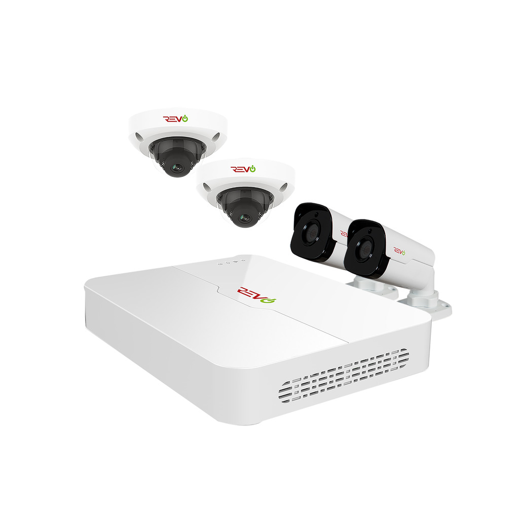 RU42D2GB2GA-1T Ultra HD Audio Capable 4 Channel Surveillance System with 4 4MegaPixel Cameras -  REVO America