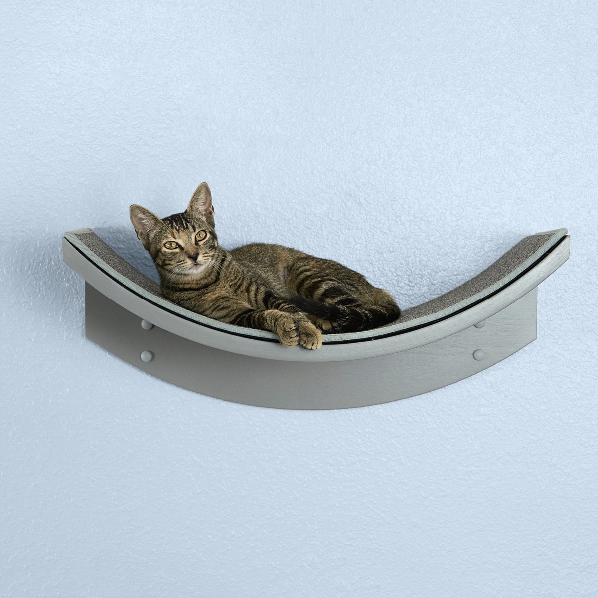 LOT-LEAF-SK 22 x 10.5 in. Lotus Leaf Cat Shelf, Smoke -  The Refined Feline