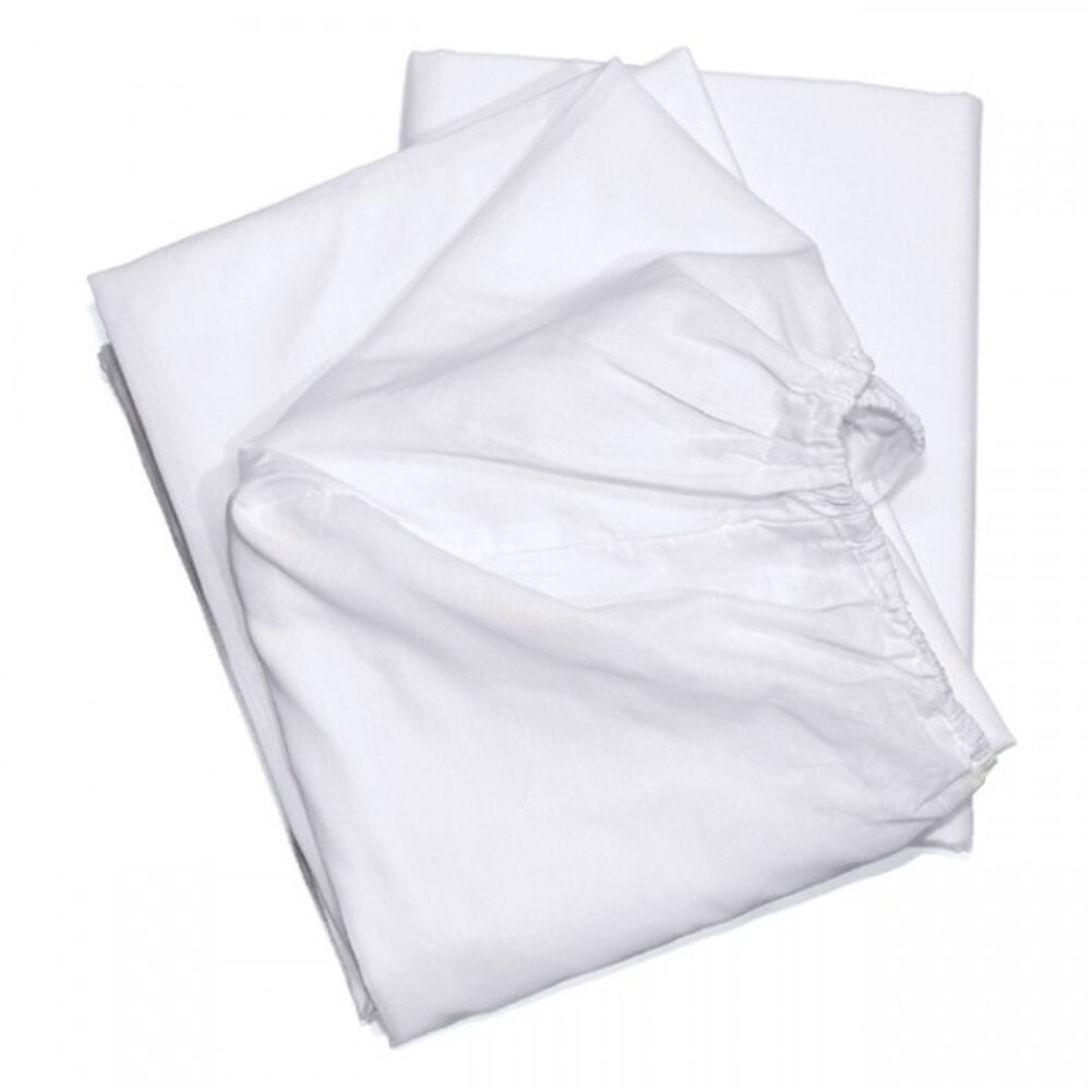 T-180 Elite Cotton Blend Fitted Sheet, White - Full Size - Large - Pack of 6