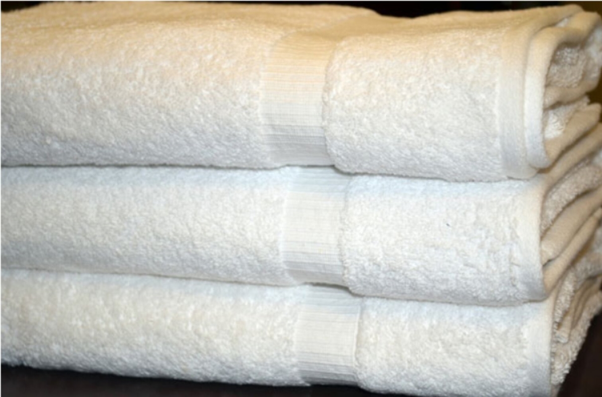 GOB Collection Cotton Bath Towels, White - Pack of 6