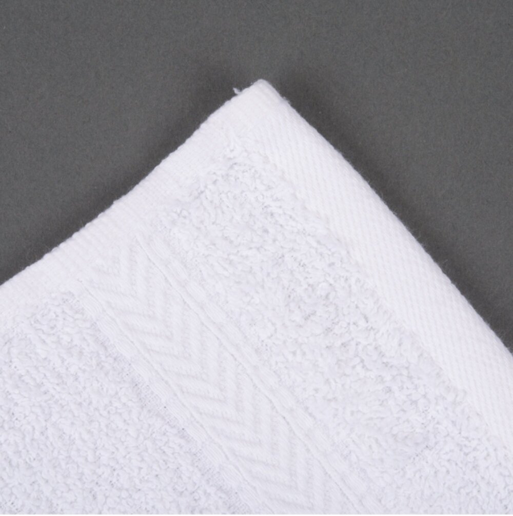 GOGD Collection Cotton Blend Dobby Hand Towels, White - Pack of 6