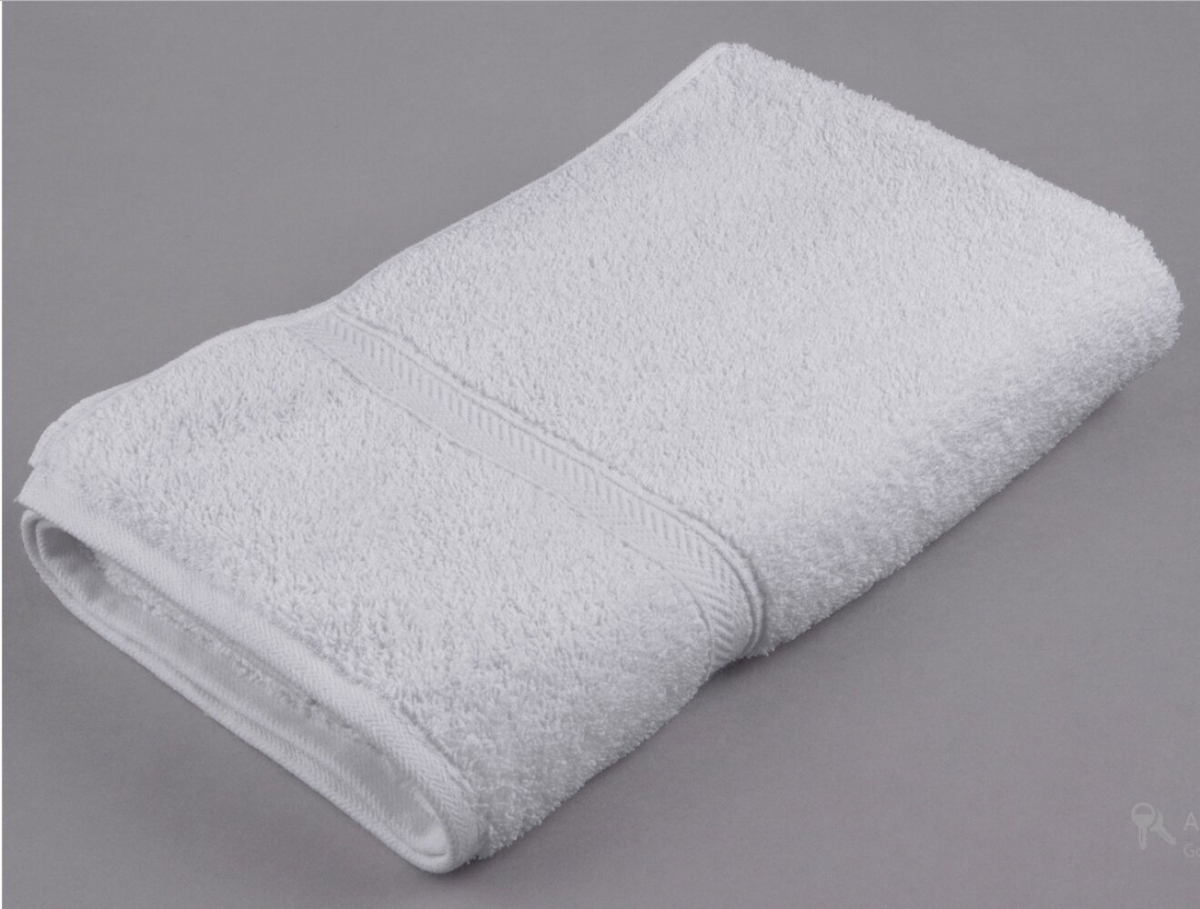 GOGD Collection Cotton Blend Dobby Bath Towels, White - Pack of 6
