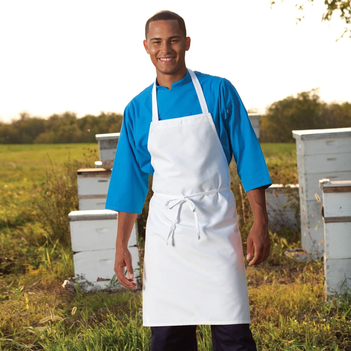 Picture of Rifz RUCTB3000WHT Twill Weave Apron, White