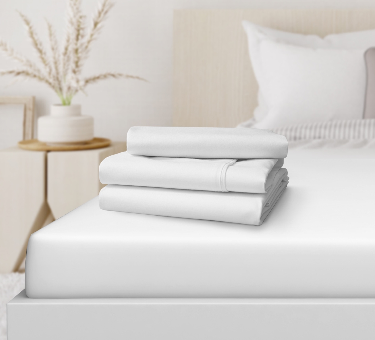 GDB Collection T-210 White Poly/Modal Blend Twin Flat Sheet 6 PK