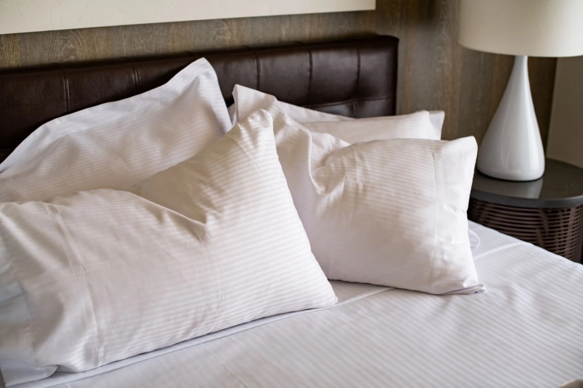 T-310 White Blended 6MM Satin Stripe Standard Pillowcase 12 PK
