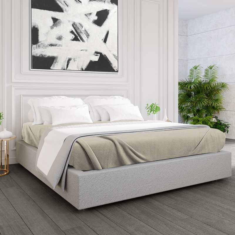 GPF Collection Fleece Blanket size Full color Vanilla 2 PK