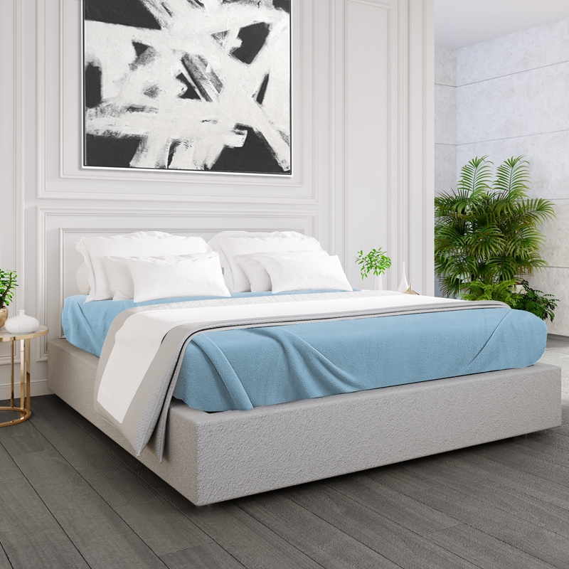 GPF Collection Fleece Blanket size Full color Light Blue 2 PK