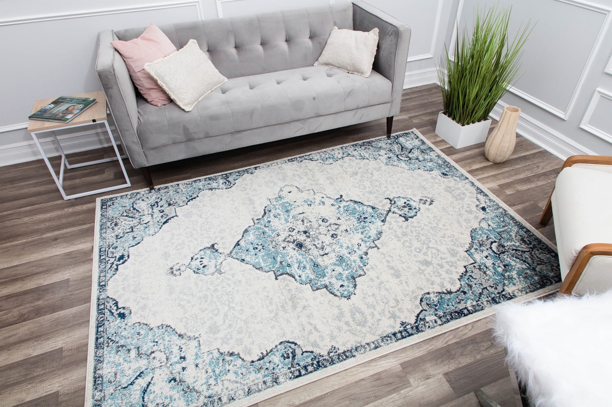 RA29375 5 x 7 ft. Harper HY50G Bluebonnet Transitional Vintage Area Rug