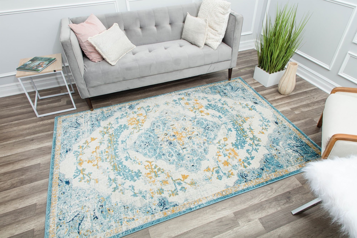RA29385 2 ft. 6 in. x 4 ft. Harper HY50C Fresh Chicory Transitional Vintage Ivory Area Rug
