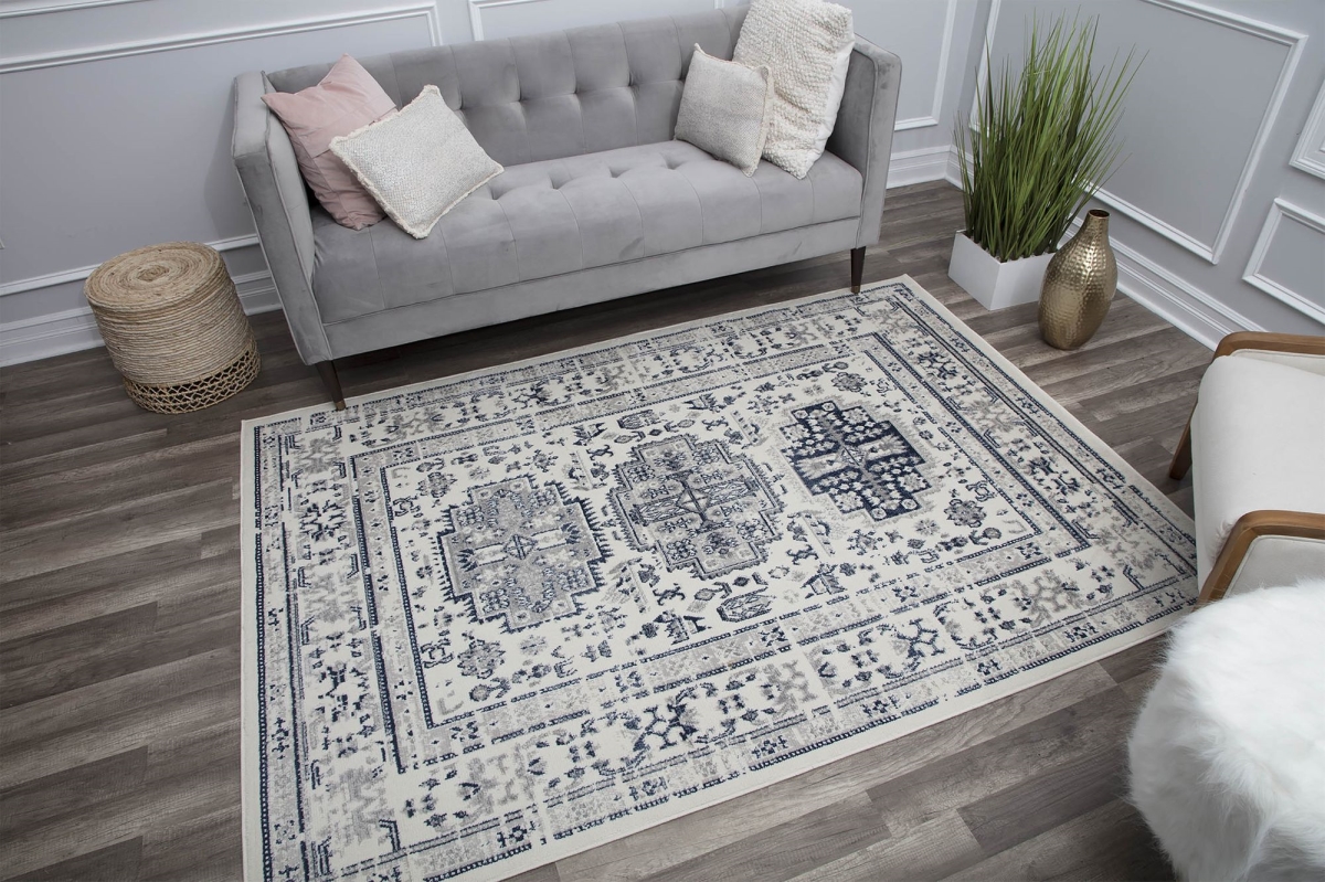 RA29407 5 ft. 3 in. x 7 ft. Gallagher GL55A Glacial Sundara Vintage Transitional Blue Area Rug