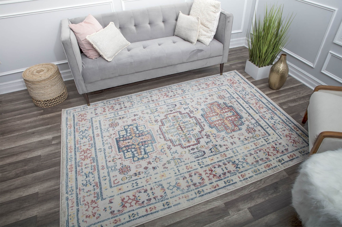 RA29413 5 ft. 3 in. x 7 ft. Gallagher GL55D Flaxen Sundara Vintage Transitional Red Area Rug