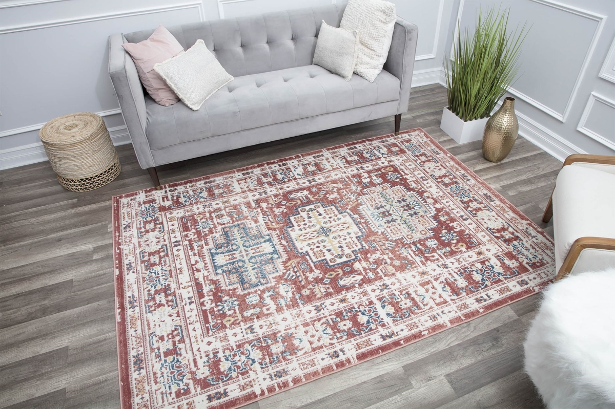 RA30026 2 ft. 6 in. x 8 ft. Gallagher GL55B Cardinal Sundara Vintage Transitional Red Area Rug