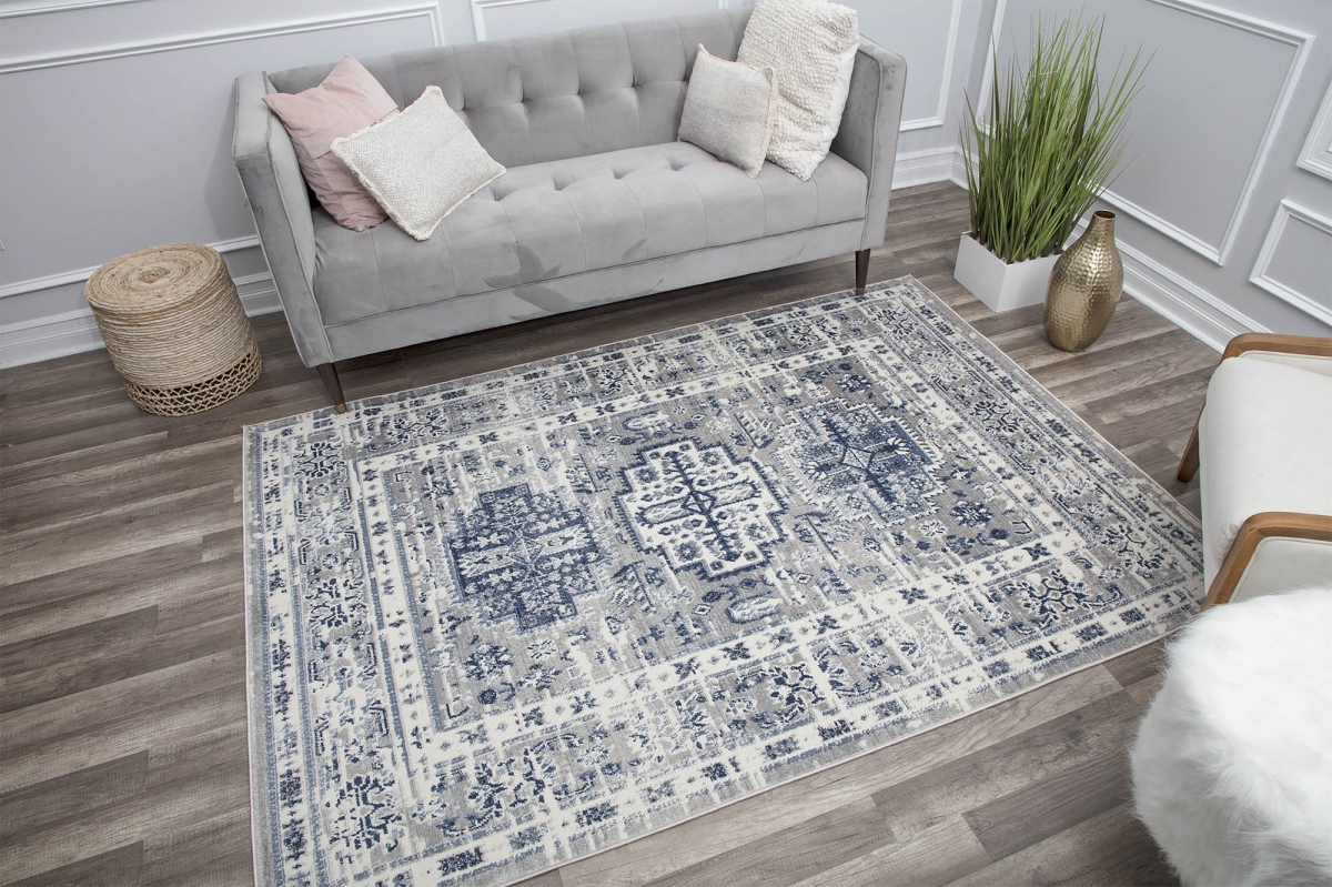 RA30034 2 ft. 6 in. x 8 ft. Gallagher GL55F Inky Sundara Vintage Transitional Blue Area Rug