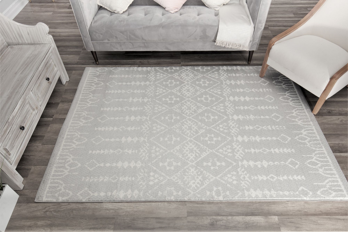 RA30044 2 ft. 6 in. x 8 ft. Gallagher GL10A Diamond Vintage Transitional Gray Area Rug