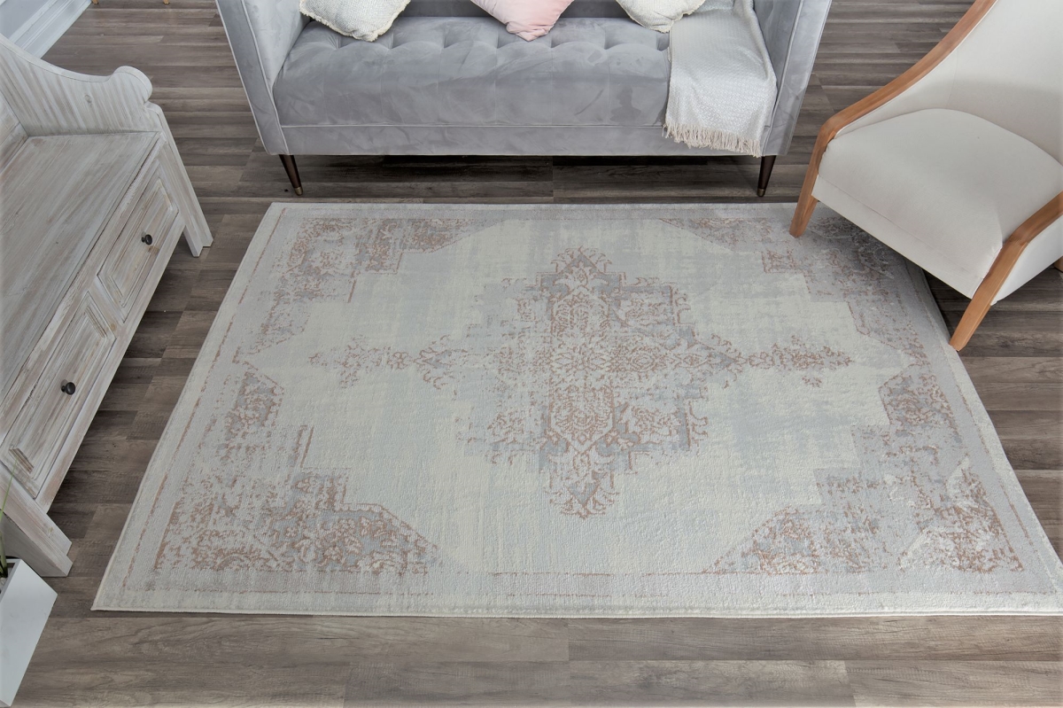 RA30050 2 ft. 6 in. x 8 ft. Gallagher GL25A Ivory Wash Vintage Transitional White Area Rug