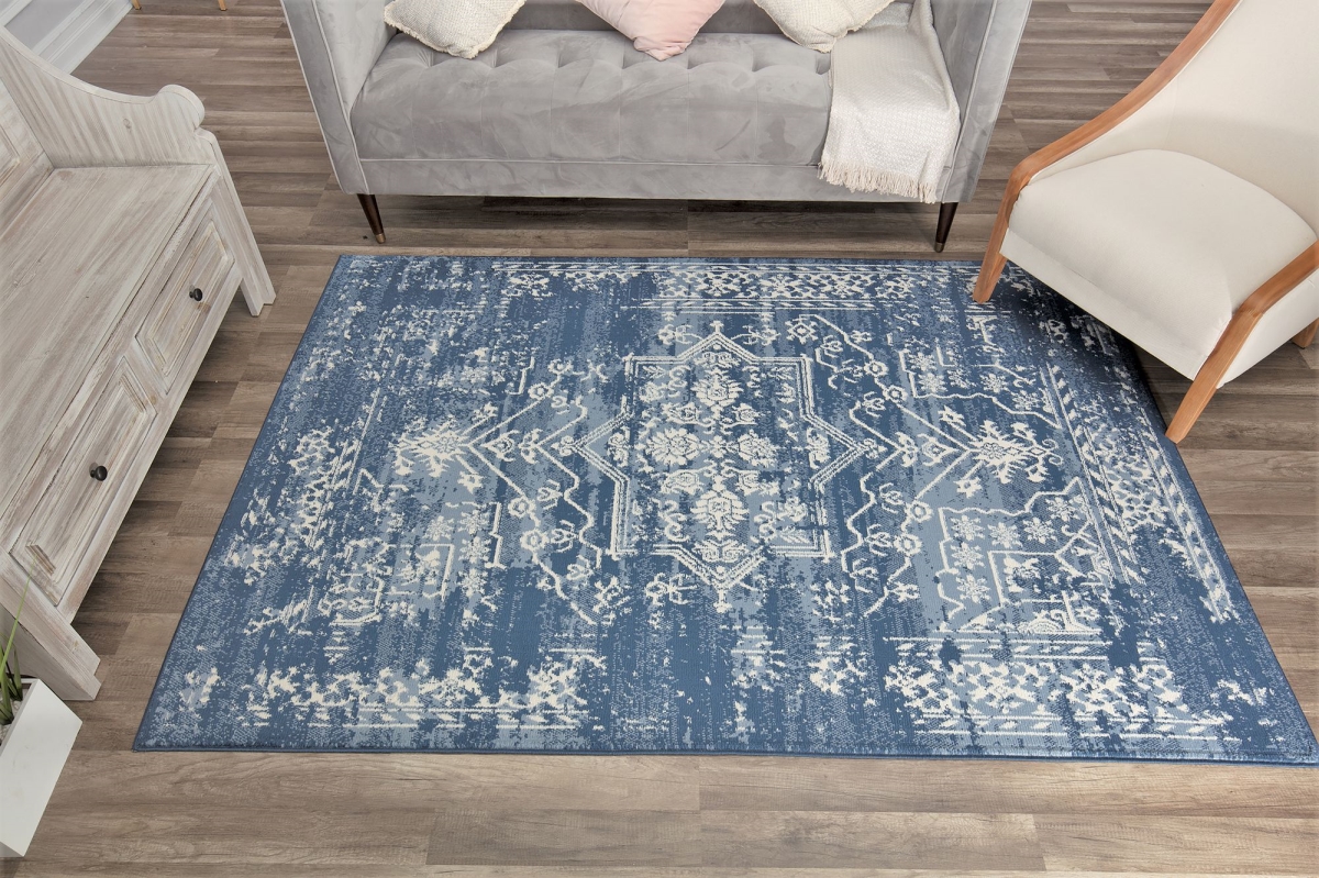 RA30053 2 ft. 6 in. x 4 ft. Gallagher GL35A Sea Salt Vintage Transitional Blue Area Rug