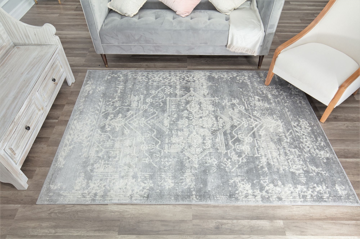 RA30055 2 ft. 6 in. x 4 ft. Gallagher GL35B Fine Sand Vintage Transitional Gray Area Rug
