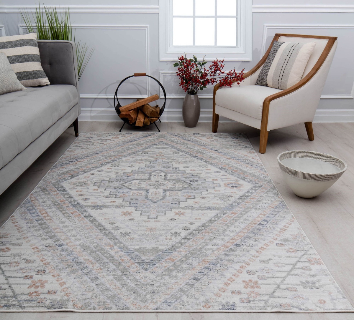 RA30859 5 ft. 3 in. x 7 ft. Romeo JL50A Inner Balance Abstract Vintage Beige Area Rug