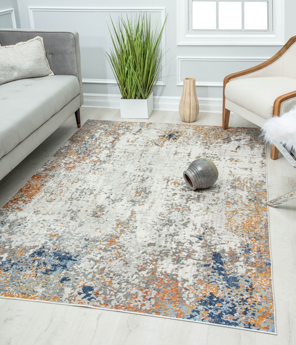RA30135 2 ft. 6 in. x 8 ft. Preston PS25A Speckled Ochre Transitional Vintage Gray Area Rug