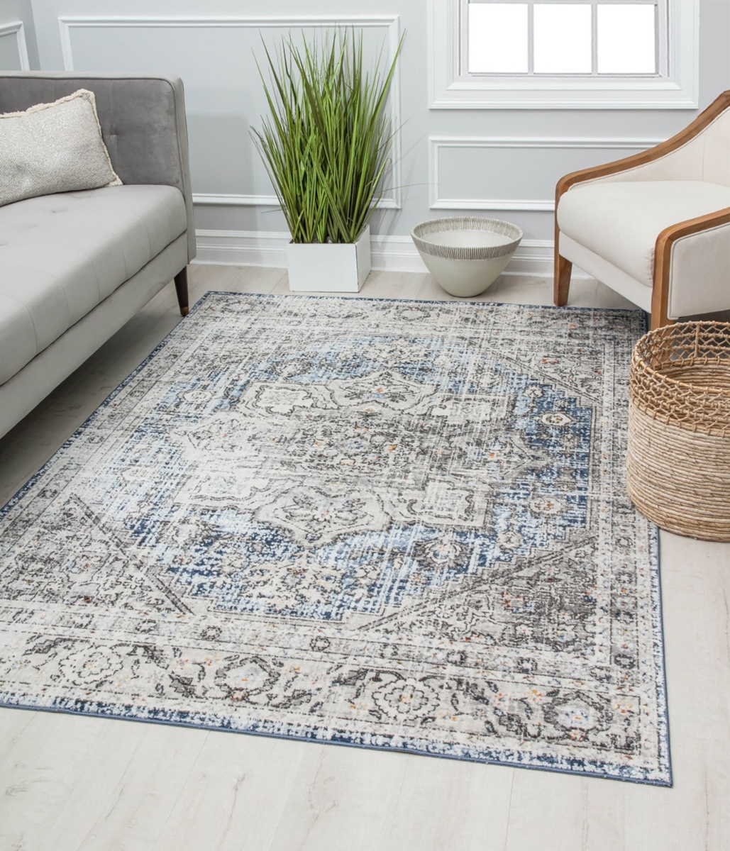RA30165 8 x 10 ft. Preston PS40A Magnolia Hatchwork Transitional Vintage Gray Area Rug