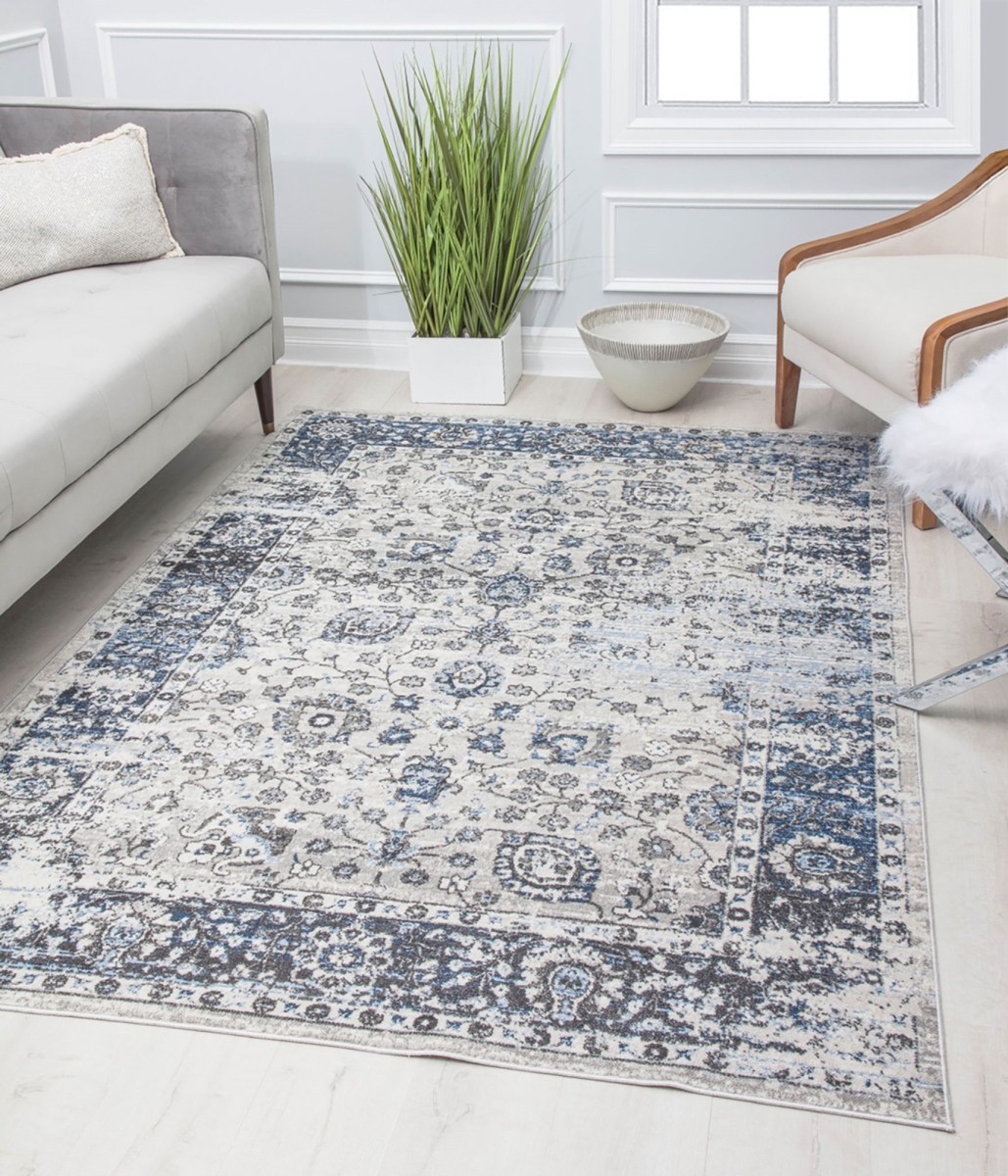 RA30173 8 x 10 ft. Preston PS45B Atlantic Azure Transitional Vintage White Area Rug