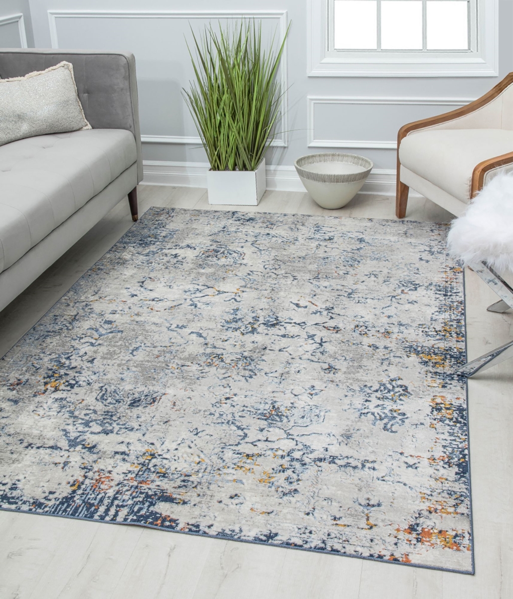 RA30188 5 ft. 3 in. x 7 ft. Preston PS55B Seafoam White Transitional Vintage White Area Rug