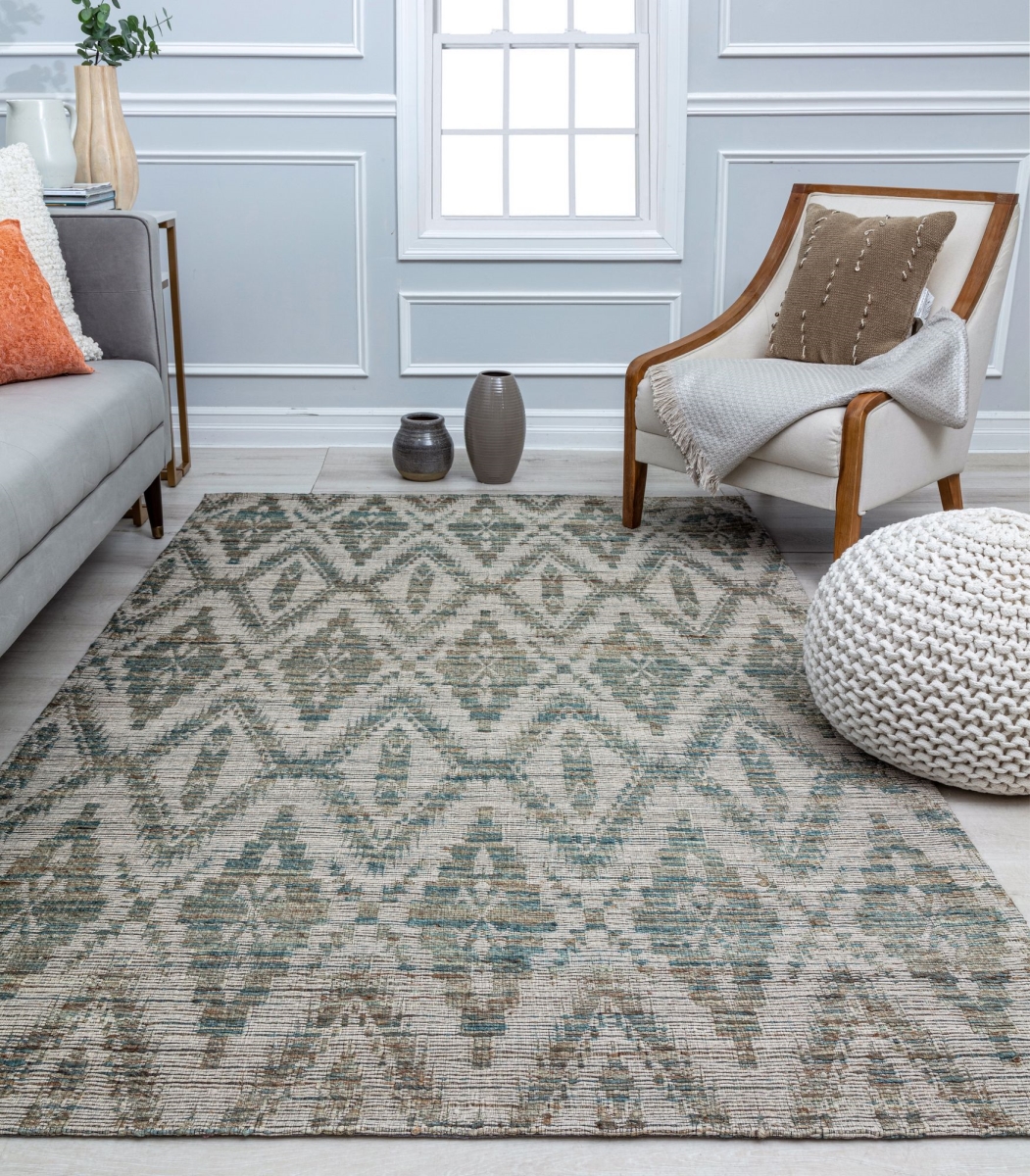 RA31971 8 x 10 ft. GN15A Top Ikat Diamond Modern Brown Area Rug
