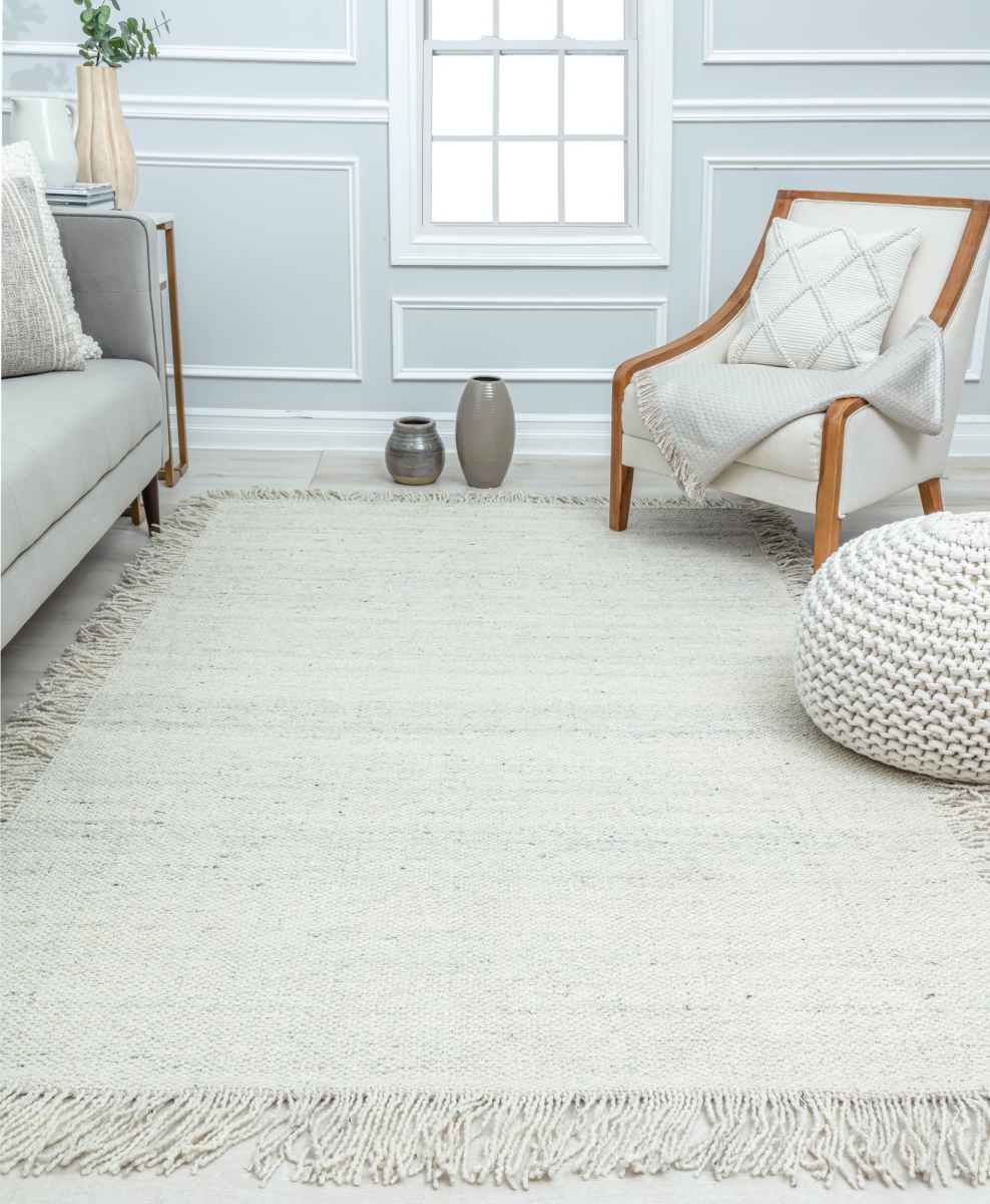 RA31977 8 x 10 ft. NN10A Seashell Solid Casual White Area Rug