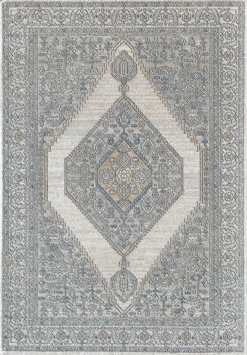 RA30225 8 x 10 ft. Ludlow MD35A Ivory Windsor Transitional Vintage Grey Area Rug