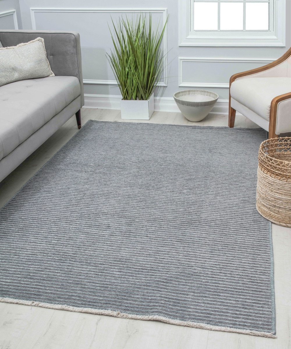 RA30281 8 x 10 ft. Kai KI10A Rebellious Raven Transitional Vintage Gray Area Rug