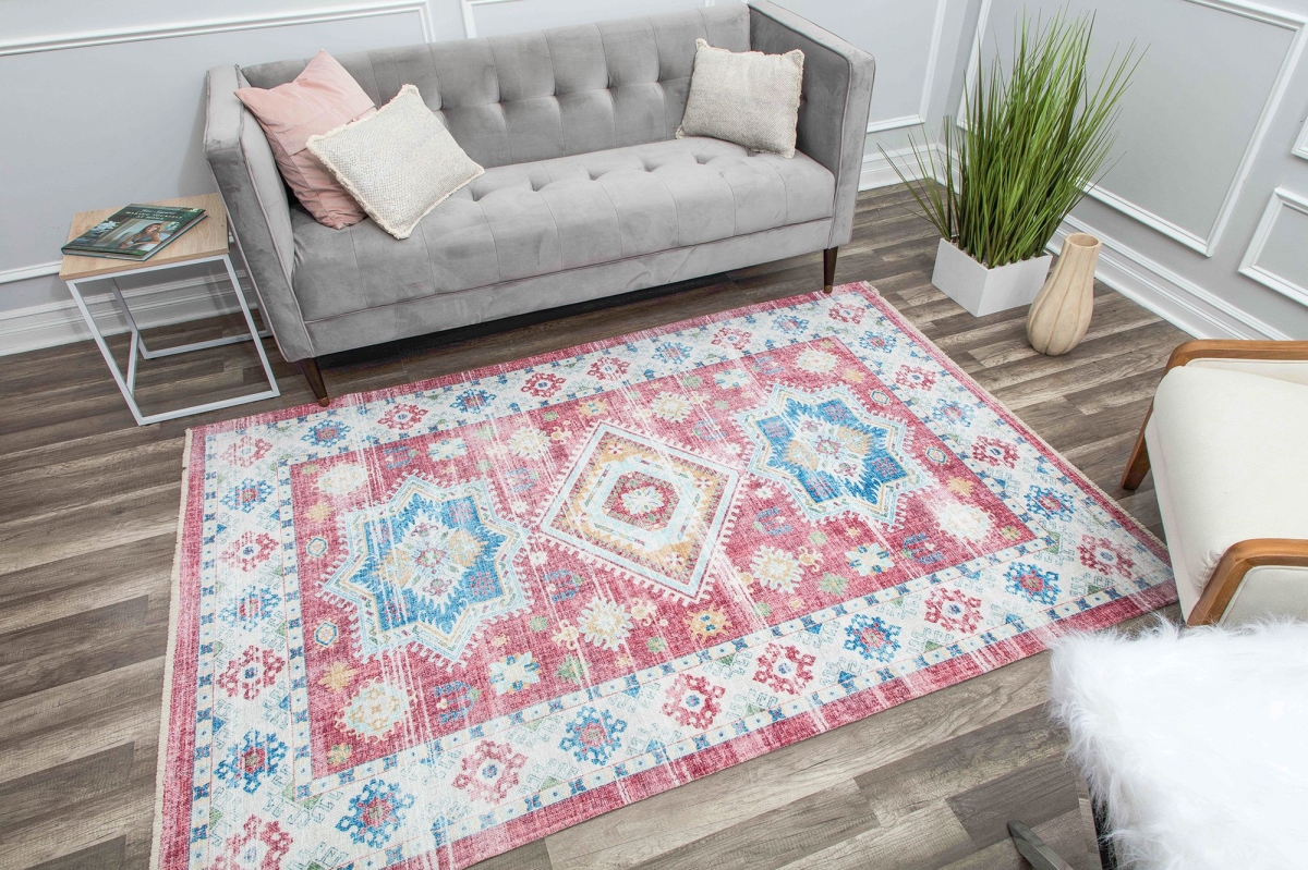 RA30304 5 ft. 3 in. x 7 ft. Isle IG40A Righteous Rosie Transitional Vintage Red Area Rug