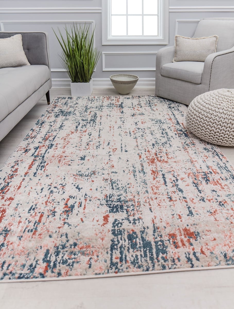 RA31089 2 ft. 6 in. x 4 ft. Cora CL65A Blue Mist Transitional Vintage Rust Area Rug