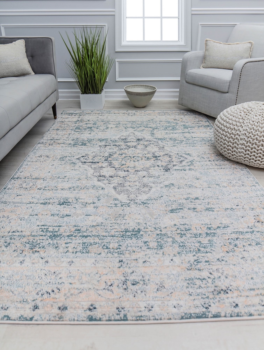 RA31100 8 x 10 ft. Cora CL15A Norway Spruce Transitional Vintage Blue Area Rug