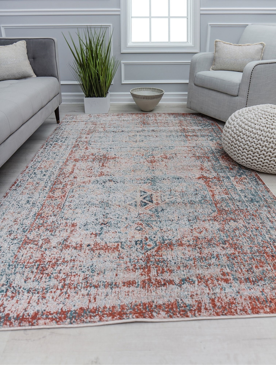 RA31119 5 ft. 3 in. x 7 ft. Cora CL35A Deep Poinsettia Transitional Vintage Rust Area Rug