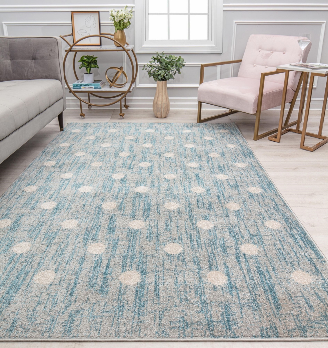 RA32133 8 ft. 3 in. x 10 ft. Jaxon CM50A Delightfully Dotty Geometric Contemporary Blue Area Rug