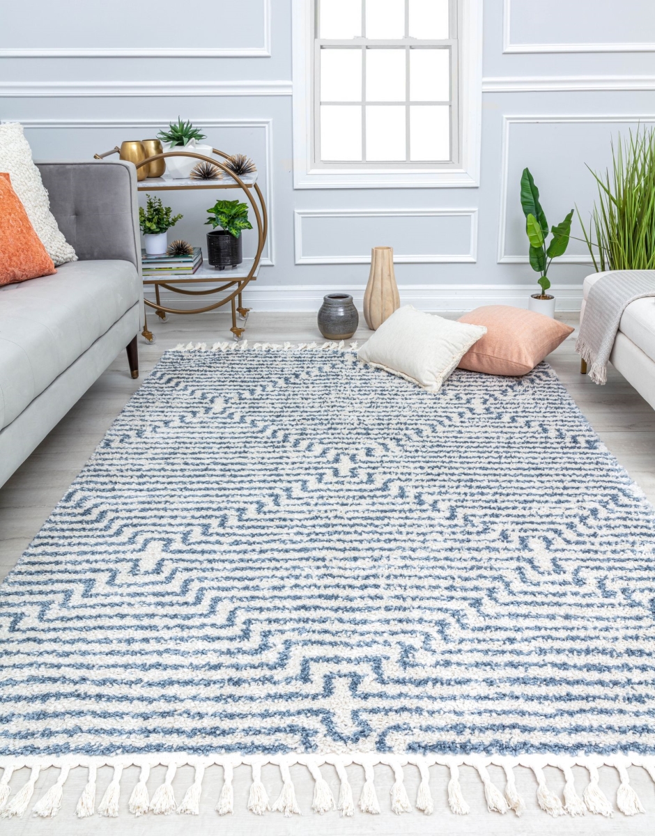 RA32563 2 ft. 6 in. x 4 ft. BT20B Slowburn Stripe & Diamond Modern White Area Rug