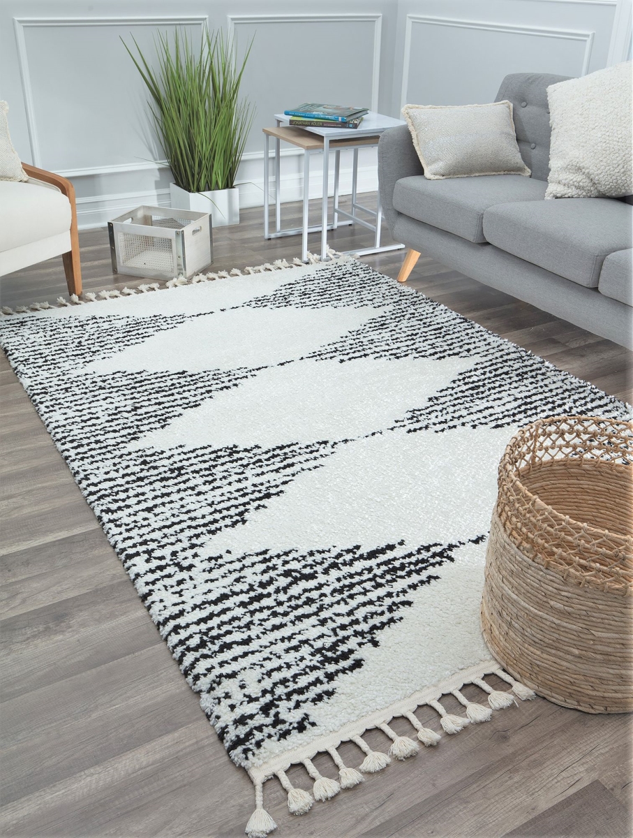 RA28936 2 ft. 2 in. x 4 ft. Moon MS30A Heath White Tribal Moroccan Area Rug