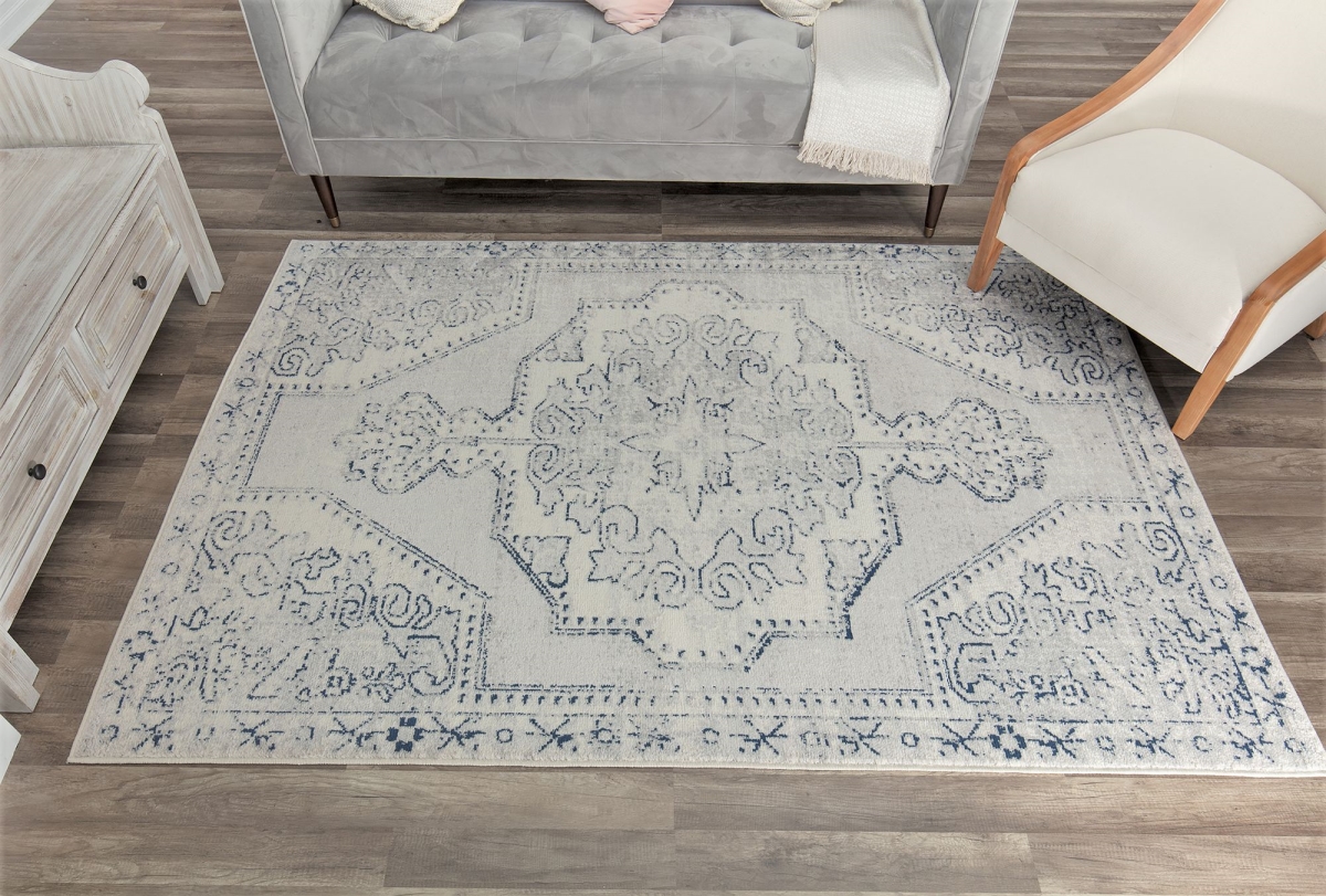RA28981 8 x 10 ft. Gallagher GL15A Adorned Stone Vintage Transitional Light Gray Area Rug