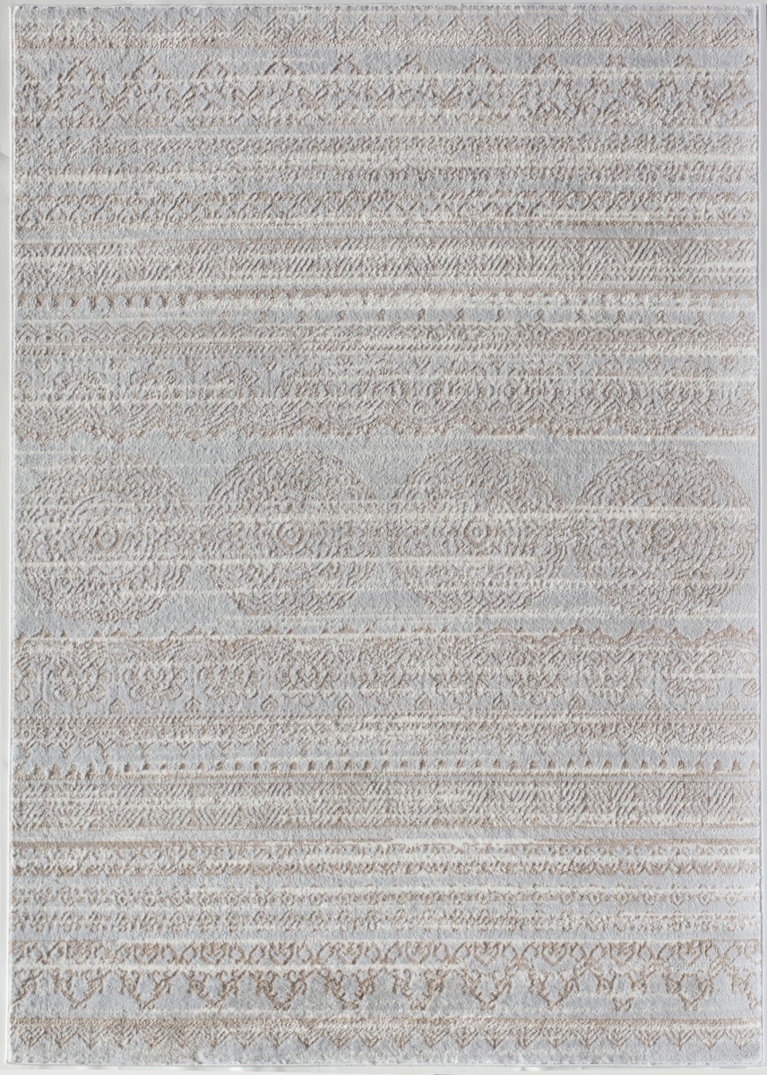 RA30529 2 x 8 ft. Leopold LX10A Misty Blue Oriental Transitional Cream Area Rug