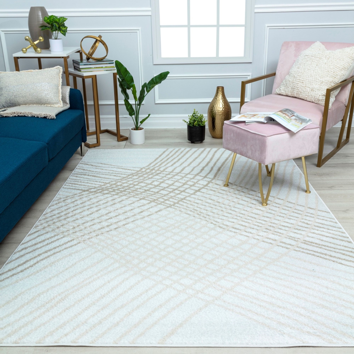 RA41187 8 ft. 3 in. x 10 ft. Azure AZ55A Shiitake Geometric Contemporary Rectangle Area Rug, Tan