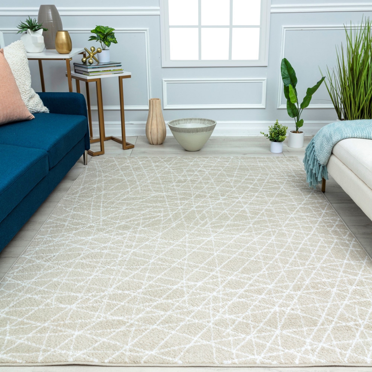 RA41203 8 ft. 3 in. x 10 ft. Azure AZ65A Sand Trap Geometric Contemporary Rectangle Area Rug, Tan -  Mason Brooks