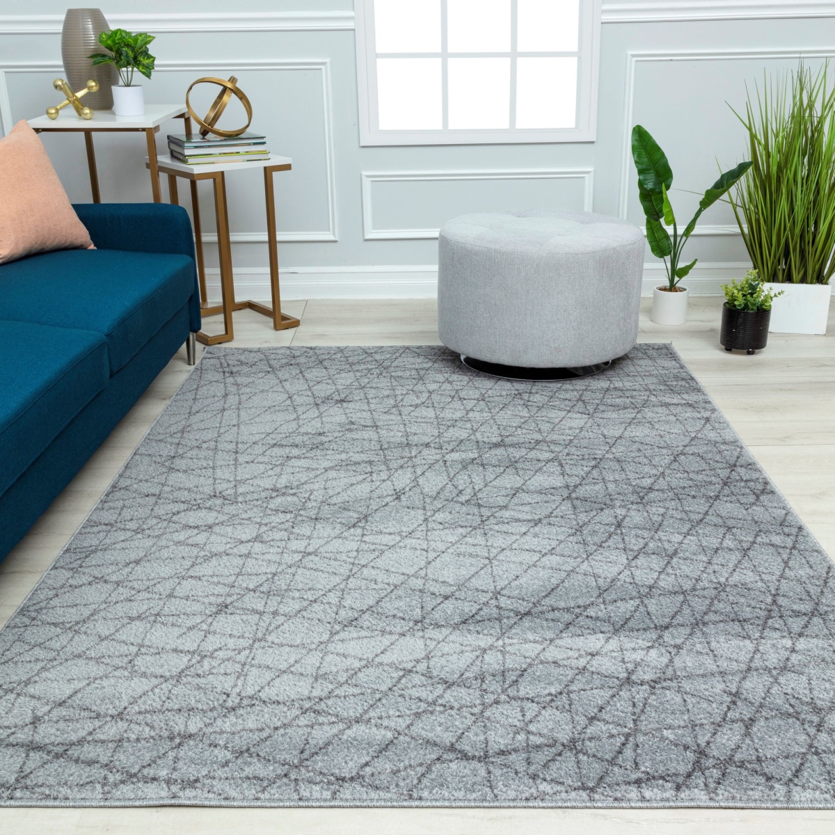 RA41210 5 x 7 ft. Azure AZ65C Steely Gray Geometric Contemporary Rectangle Area Rug, Gray