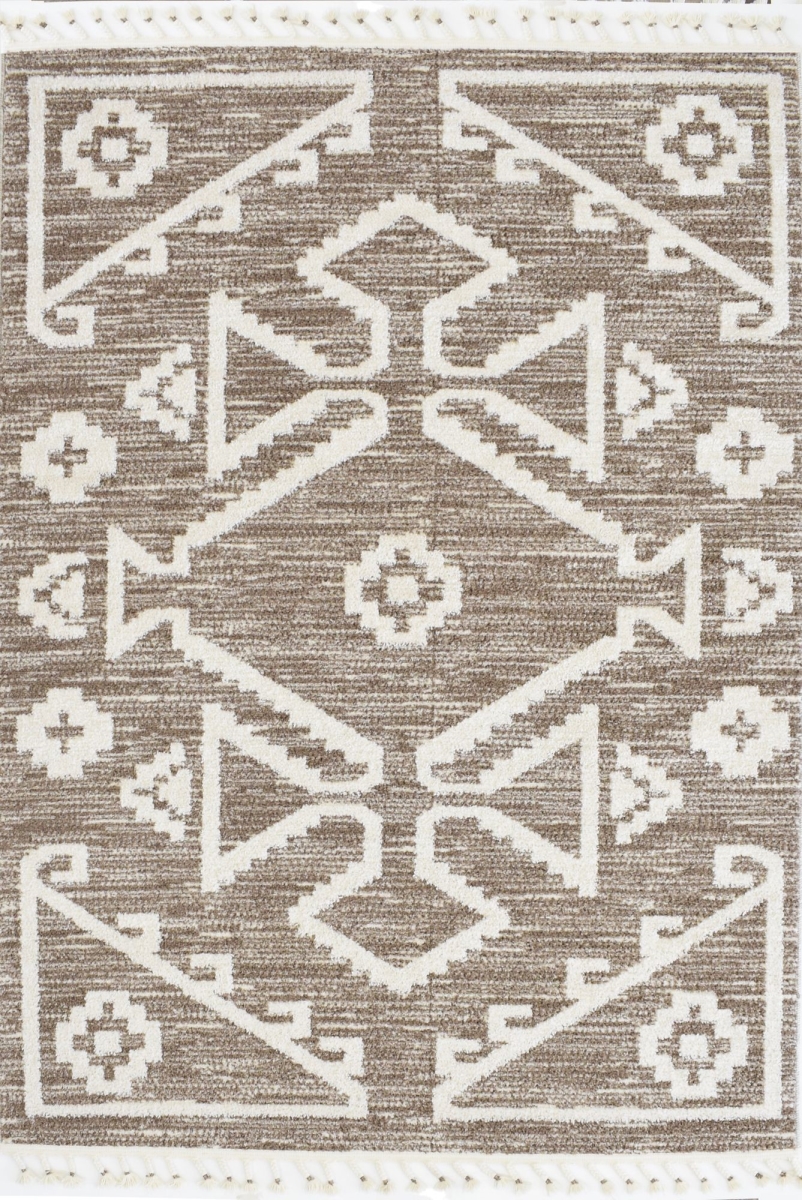 RA33427 8 ft. 3 in. x 10 ft. Catalan IB30B Billow Tan Geometric Transitional Rectangle Area Rug, Tan & White