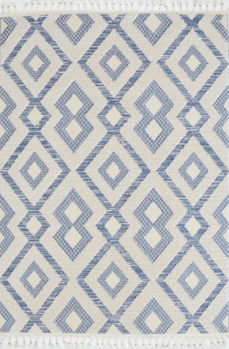 RA33444 2 ft. 6 in. x 4 ft. Catalan IB50A Blue Skye Geometric Transitional Rectangle Area Rug, White & Blue